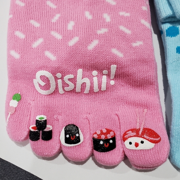 Lot of 3 pairs 5 finger Socks Sox Sushi Godzilla Boy Diver MIX - Picture 14 of 16